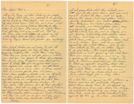 Muhammad Ali 7-Page Hand Written Essay With Race Relations Subject Matter - Malcolm X (JSA)